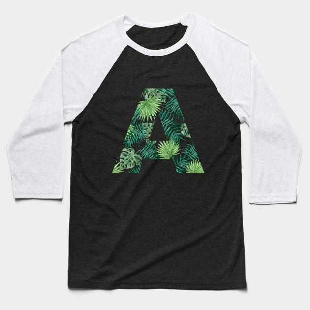 A letter - palm leaves Baseball T-Shirt by hedehede